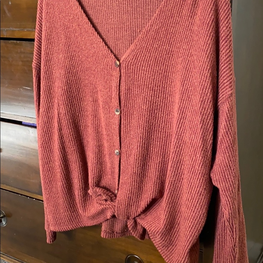 Rust Button-up Top - Picture 4 of 4